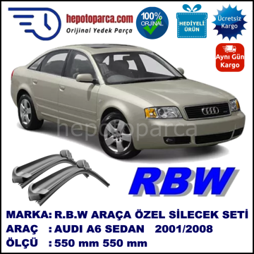 AUDI A6 AVANT/SEDAN/ALLROAD MUZ SİLECEK TAKIMI RBW ARACA ÖZEL (2001-2005)