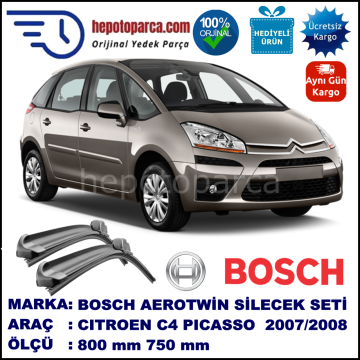 CITROEN C4 Picasso [B58] 02.2007-03.2008 800/750 mm Bosch Aerotwin Araca Özel Silecek