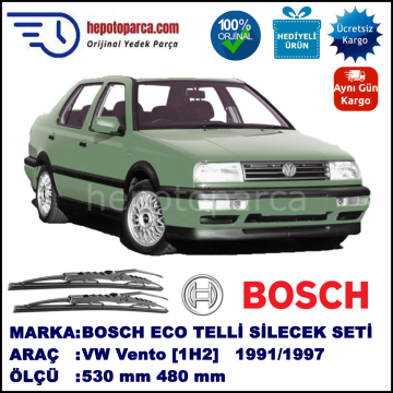 VW Vento [1H2] 11.91-12.97 530 / 480 mm. BOSCH ECO Telli Silecek 2'li Takım