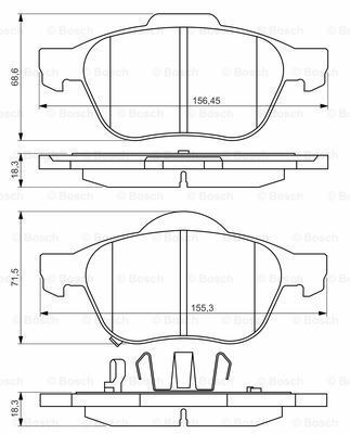 Disk Balata - Ön - [WVA 23996] - [156,4/155,2x68,5 Avensis 1.8i 16V 200007 - 200301; Avensis 1.8i 16V Wagon 200007 - 200301; Avensis 1.8i 16V Liftback 200007 - 200301 TOY 446505090; TOY 44650
