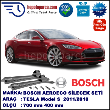 TESLA Model S  08.2011-..., 700 / 400 mm. BOSCH AEROECO Aparatlı Muz Silecek