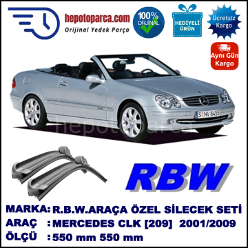 MERCEDES CLK CABRIO/COUPÉ MUZ SİLECEK TAKIMI RBW ARACA ÖZEL [A209,C209] (2001-2009)