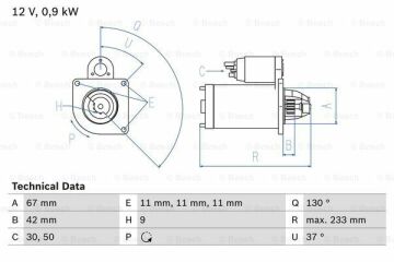 Marş  Motoru  ROVER; MG 25; 400; 45; 200; ZS 45; 3SW ROW NAD101260; MGN NAD1