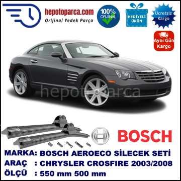 CHRYSLER Crossfire  [ZH] 09.2003-08.2008, 550 / 500 mm. BOSCH AEROECO Aparatlı Muz Silecek