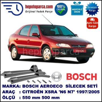 CITROEN Xsara [N6, N7] 07.1997-12.2005, 550 / 500 mm. BOSCH AEROECO Aparatlı Muz Silecek
