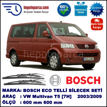 VW Multivan T5 [7H] 02.03-11.09 600 /  mm. BOSCH ECO Telli Silecek 1 Adet