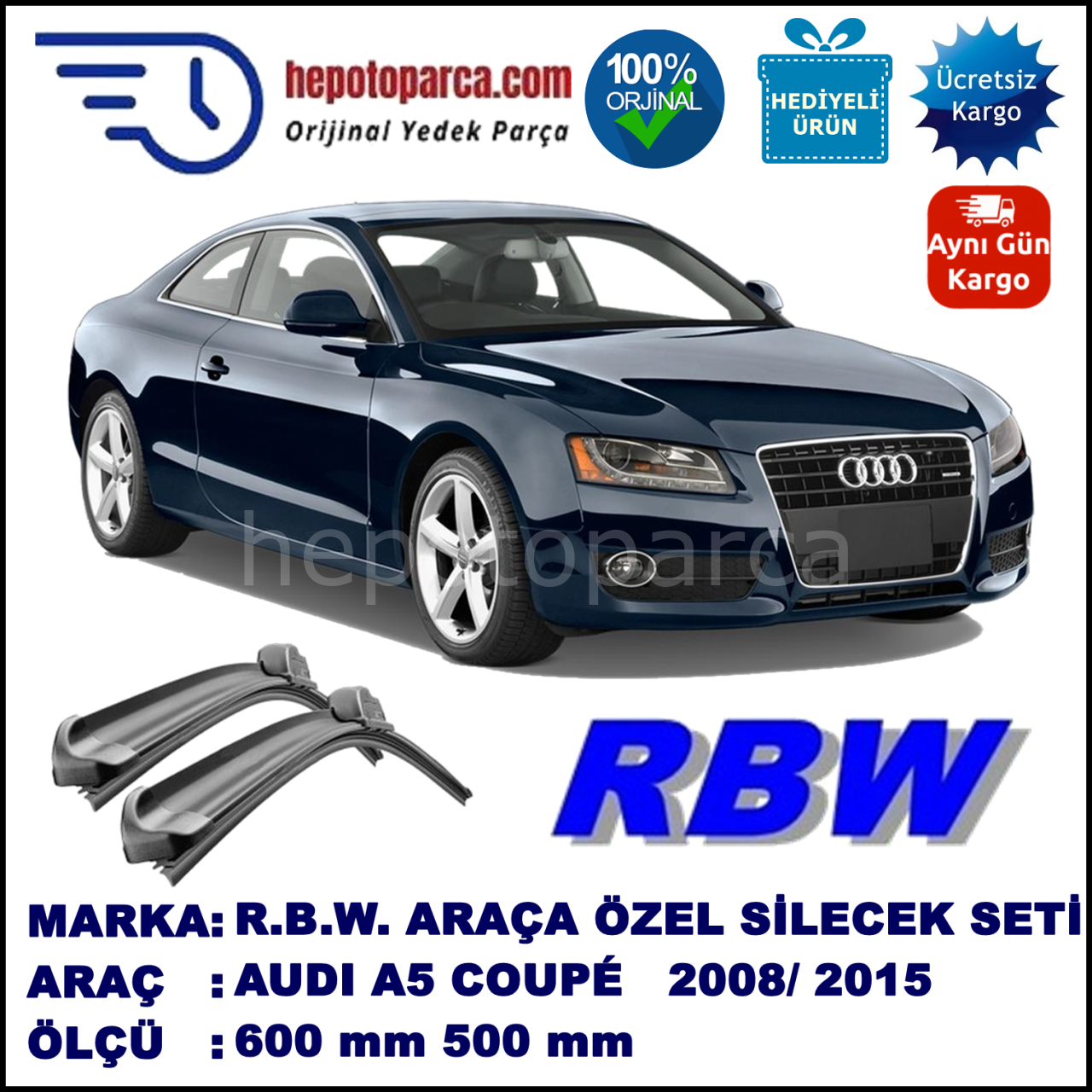 AUDI A5 COUPÉ MUZ SİLECEK TAKIMI RBW ARACA ÖZEL (2008→)