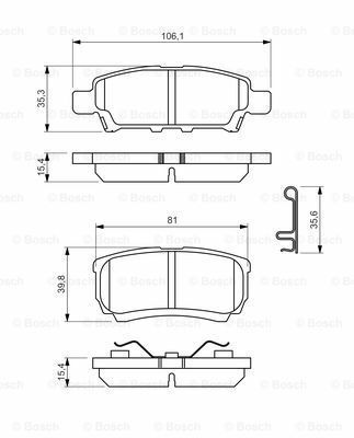 Disk Balata - Arka - [WVA 24014] - [ 106,0/85,5X35 Lancer 1.6i 200306 - 201004; Outlander 2.4i 4x4 200309 - 200709; Lancer 1.6i Station Wagon 200306 - 200806; Outlander 2.0i 4WD 200302 - 200709; Lancer 2.0i Station Wagon 200306 - 200806; Lancer 2.0i