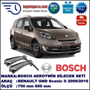 RENAULT Grand Scenic III [J95] 05.2009-... 750/650 mm Bosch Aerotwin Araca Özel Silecek
