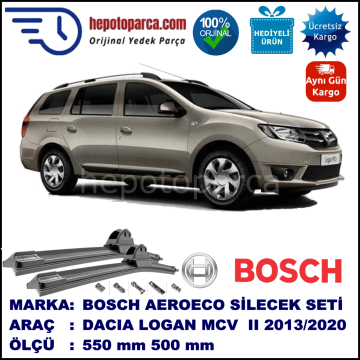 DACIA Logan MCV II [K8] 06.2013-..., 550 / 500 mm. BOSCH AEROECO Aparatlı Muz Silecek