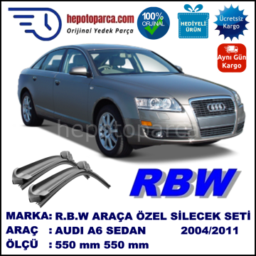 AUDI: A6 SEDAN MUZ SİLECEK TAKIMI RBW ARACA ÖZEL (2004-2011)